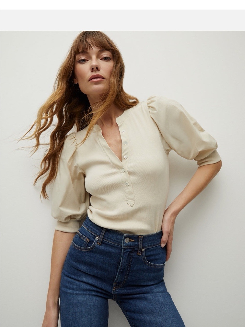 Veronica Beard Coralee Top in Limestone